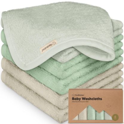 Picture of 6-Pack Baby Washcloths - Soft Viscose from Bamboo Washcloth, Baby Wash Cloths for Newborn, Kids, Bath Baby Towels, Face Towel, Face Cloths for Washing Face (Hills)