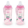 Picture of NUK Active Spill Proof Sippy Cup, 10 oz, 2 Pack, 8+ Months, Pink - BPA Free, Spill Proof Sippy Cup