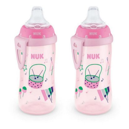 Picture of NUK Active Spill Proof Sippy Cup, 10 oz, 2 Pack, 8+ Months, Pink - BPA Free, Spill Proof Sippy Cup