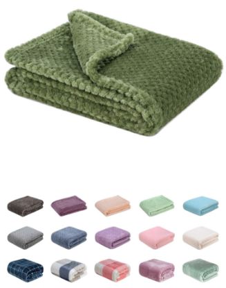 Picture of Fuzzy Blanket or Fluffy Blanket for Baby, Soft Warm Cozy Coral Fleece Toddler, Infant or Newborn Receiving Blanket for Crib, Stroller, Travel, Decorative (28Wx40L, XS-Olive Green)
