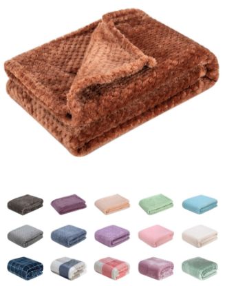 Picture of Fuzzy Blanket or Fluffy Blanket for Baby Girl or boy, Soft Warm Cozy Coral Fleece Toddler, Infant or Newborn Receiving Blanket for Crib, Stroller, Travel, Decorative (28Wx40L, XS-Deep Coffee)