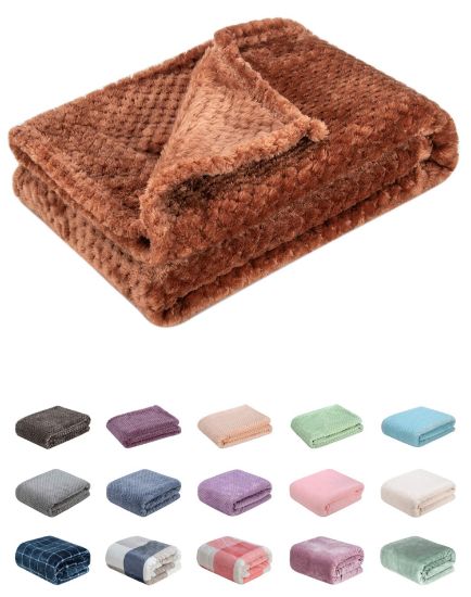 Picture of Fuzzy Blanket or Fluffy Blanket for Baby Girl or boy, Soft Warm Cozy Coral Fleece Toddler, Infant or Newborn Receiving Blanket for Crib, Stroller, Travel, Decorative (28Wx40L, XS-Deep Coffee)