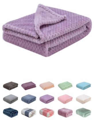 Picture of Fuzzy Blanket or Fluffy Blanket for Baby, Soft Warm Cozy Coral Fleece Toddler, Infant or Newborn Receiving Blanket for Crib, Stroller, Travel, Decorative (28Wx40L, XS-Lavender)
