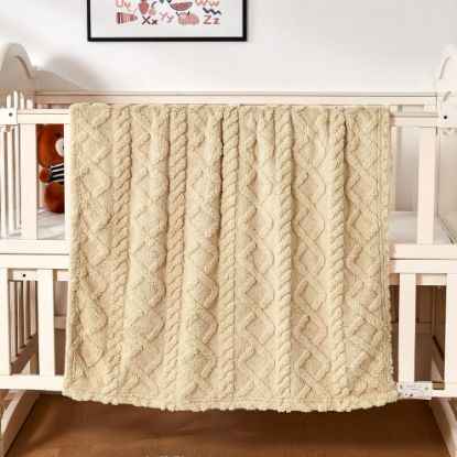 Picture of Sherpa Fleece Baby Blanket, Ultra Soft Fluffy Premium Baby Blankets for Boys Girls, Cozy Infant Toddler Newborn Receiving Blankets for Crib Stroller 30”×40” (Khaki)