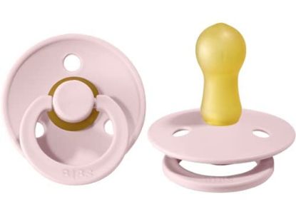 Picture of BIBS Pacifiers Colour Collection | Natural Rubber Baby Pacifier | Set of 2 BPA-Free Soothers | Made in Denmark | 0+ Months (Pack of 2) | Blossom