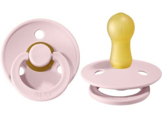Picture of BIBS Pacifiers Colour Collection | Natural Rubber Baby Pacifier | Set of 2 BPA-Free Soothers | Made in Denmark | 0+ Months (Pack of 2) | Blossom