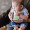 Picture of Olababy Silicone Training Cup with Straw Lid | Babies Water Drinking Cup | 6+ Mo Infant To 12-18 Months Toddler | Sippy Cup For Kids & Smoothie Cup | Baby Led Weaning (Mint, 5 oz)