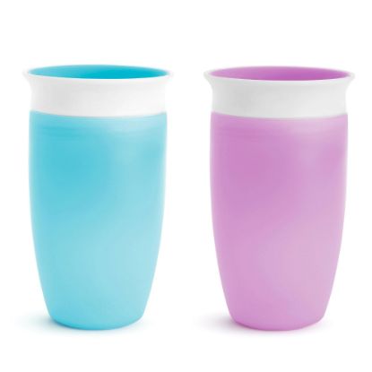 Picture of Munchkin Sippy Cups for Toddlers 1-3, Spill Proof Miracle 360 Cup, 10 Ounce, 2 Pack, Blue/Purple