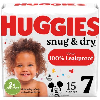 Picture of Huggies Size 7 Diapers, Snug & Dry Baby Diapers, Size 7 (41+ lbs), 15 Count, Packaging May Vary