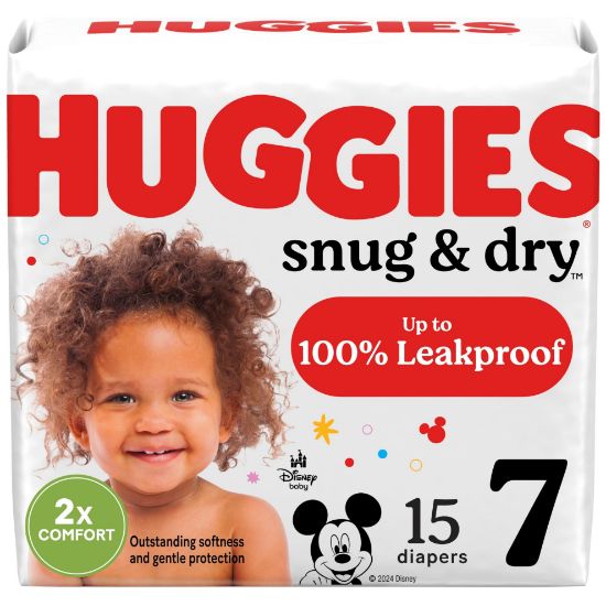 Picture of Huggies Size 7 Diapers, Snug & Dry Baby Diapers, Size 7 (41+ lbs), 15 Count, Packaging May Vary