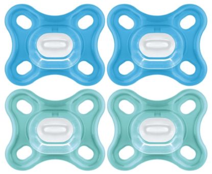 Picture of MAM Comfort Baby Pacifiers, Lightweight One-Piece Full Silicone Binky for Newborns 0-3 Months, BPA-Free Nipple, Easy to Clean Pacifier, Best for Breastfed Babies, with Sterilizer Case, 4 Count Binkies