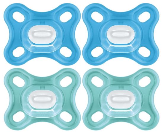 Picture of MAM Comfort Baby Pacifiers, Lightweight One-Piece Full Silicone Binky for Newborns 0-3 Months, BPA-Free Nipple, Easy to Clean Pacifier, Best for Breastfed Babies, with Sterilizer Case, 4 Count Binkies