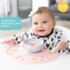 Picture of Bumkins Sleeved Bib for Girl or Boy, Baby and Toddler for 6-24 Months, Essential Must Have for Eating, Feeding, Baby Led Weaning Supplies, Long Sleeve Mess Saving Food Catcher, Hearts Black and White