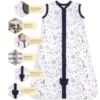 Picture of Burt's Bees Baby Baby Beekeeper Wearable Blanket, 100% Organic Cotton, Swaddle Transition Sleeping Bag, A Midnight Twinkle, Small
