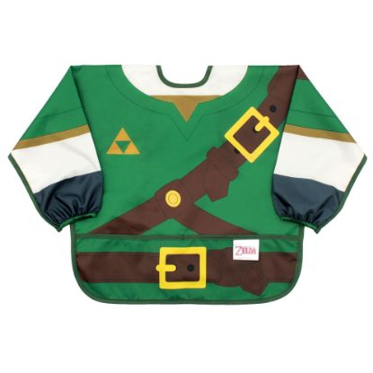 Picture of Bumkins Sleeved Bib for Girl or Boy, Baby and Toddler for 6-24 Mos, Essential Must Have for Eating, Feeding, Baby Led Weaning Supplies, Long Sleeve Mess Saving Food Catcher, Nintendo Legend of Zelda