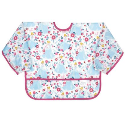Picture of Bumkins Disney Bibs, Baby and Toddler Girls and Boys 6-24 Months, Long Sleeve, Essential Must Have for Eating, Feeding, Mess Saving Lightweight Waterproof Fabric Sleeved Smock, Cinderella