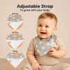 Picture of 8-Pack Organic Baby Bandana Bibs for Girls - Super Absorbent Triangle Baby Bibs for Drooling and Teething Infant, 100% Cotton Extra Soft for Newborn, Infant 0-36 Months (Grayscape)