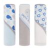 Picture of Cudlie Buttons & Stitches Baby Boy 3 Pack Rolled/Carded Hooded Towels in Dream Big Whale Print Cotton (GS71724)