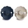 Picture of FRIGG Daisy Natural Rubber Baby Pacifier | Made in Denmark | BPA-Free (Dark Navy/Sandstone, 6-18 Months) 2-Pack