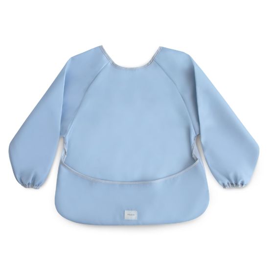 Picture of mushie Long Sleeve Baby Bib | Mess Free & Waterproof Fabric for Toddlers | Adjustable Fit for Ages 6-24 Months (Tradewinds)