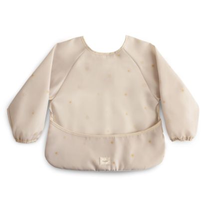 Picture of mushie Long Sleeve Baby Bib | Mess Free & Waterproof Fabric for Toddlers | Adjustable Fit for Ages 6-24 Months (Sun)