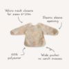 Picture of mushie Long Sleeve Baby Bib | Mess Free & Waterproof Fabric for Toddlers | Adjustable Fit for Ages 6-24 Months (Sun)