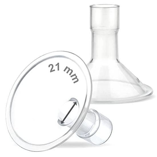 Picture of Maymom MyFit 21mm Two-Piece Design Small Breastshields, Compatible with Medela Breast Pump; Ideal for HandsFree Bra; Not Original PersonalFit Flex Breast Shield,Not Original Freestyle Pump Parts, 2pcs