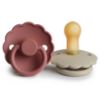 Picture of FRIGG Daisy Natural Rubber Baby Pacifier | Made in Denmark | BPA-Free (Powder Blush/Cream, 6-18 Months) 2-Pack