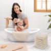 Picture of Comfy Cubs Muslin Baby Washcloths 6 Pack - Soft 6-Layer Cotton Wash Cloths for Sensitive Skin - 10"x10" Large, Gentle, Absorbent Infant Essentials for Newborn and Toddlers - (Sand)