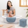 Picture of Comfy Cubs Muslin Baby Washcloths 6 Pack - Soft 6-Layer Cotton Wash Cloths for Sensitive Skin - 10"x10" Large, Gentle, Absorbent Infant Essentials for Newborn and Toddlers - (Pacific Blue)