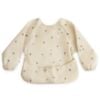 Picture of mushie Long Sleeve Baby Bib | Mess Free & Waterproof Fabric for Toddlers | Adjustable Fit for Ages 6-24 Months (Bees)
