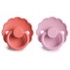 Picture of FRIGG Daisy Natural Rubber Baby Pacifier | Made in Denmark | BPA-Free (Poppy/Lupine, Size 2) 2-Pack