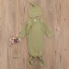 Picture of Newborn Infant Baby Girl Boy Gowns Sleeping Bag Pajamas Coming Home Outfits Swaddle Blanket Cotton Nightgown Sleepwear (M-Ribbed Sleeping Bag Green, 0-6 Months)