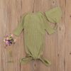 Picture of Newborn Infant Baby Girl Boy Gowns Sleeping Bag Pajamas Coming Home Outfits Swaddle Blanket Cotton Nightgown Sleepwear (M-Ribbed Sleeping Bag Green, 0-6 Months)