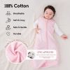 Picture of Yoofoss Baby Sleep Sack 0-6 Months 0.5 TOG Baby Wearable Blanket, 100% Cotton Infant Toddler Sleeping Sack 2-Way Zipper Lightweight Sleep Sack, Pink Grid