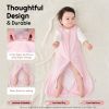 Picture of Yoofoss Baby Sleep Sack 0-6 Months 0.5 TOG Baby Wearable Blanket, 100% Cotton Infant Toddler Sleeping Sack 2-Way Zipper Lightweight Sleep Sack, Pink Grid