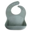 Picture of mushie Silicone Bib Meal Apron, Meal Bib, Baby Food with Pockets (Cambridge Blue Confetti)