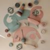 Picture of mushie Silicone Bib Meal Apron, Meal Bib, Baby Food with Pockets (Cambridge Blue Confetti)