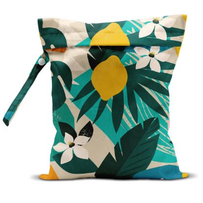 Picture of zcyxuuw Wet Dry Bag Wet Bag for Swimsuit Travel Beach Pool Stroller Diapers Dirty Yoga Gym Clothes Makeup Bag Waterproof Tropical Palm Leaves Decor Jungle Palm Leaf Favors