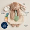 Picture of Itzy Ritzy - Itzy Lovey Including Teether - Baby Lovey with Teether, Textured Ribbons & Dangle Arms - Features Crinkle Sound, Sherpa Fabric and Minky Plush (Taupe Bunny)