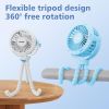 Picture of SOPOKE Mini Portable Baby Stroller Fan,3 Speed Personal Handheld Fan,Battery Operated Rechargeable 360° Flexible Tripod Cooling Fan, Suitable for Car Seat Crib Treadmill Golf Cart Travel(Yellow)