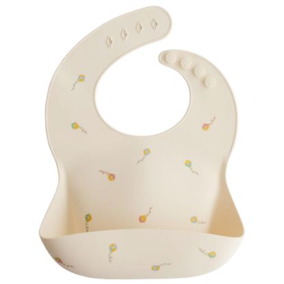 Picture of mushie Silicone Baby Bib | Adjustable Fit Waterproof Bibs (Kites)