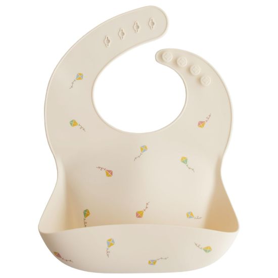 Picture of mushie Silicone Baby Bib | Adjustable Fit Waterproof Bibs (Kites)