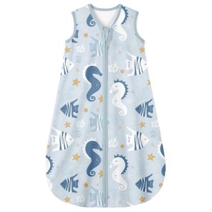 Picture of Yoofoss Baby Sleep Sack 0-6 Months 0.5 TOG Baby Wearable Blanket, 100% Cotton Infant Toddler Sleeping Sack 2-Way Zipper Lightweight Sleep Sack, Seahorse