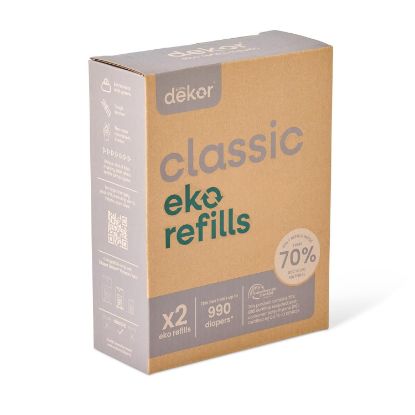 Picture of Diaper Dekor Pail Refills for Classic Original & Eko Diaper Pails, 2 Pack Unscented| Extra Thick Refills Made With 70% Recycled Materials