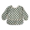 Picture of mushie Long Sleeve Baby Bib | Mess Free & Waterproof Fabric for Toddlers | Adjustable Fit for Ages 6-24 Months (Olive Check)