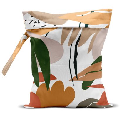 Picture of zcyxuuw Wet Bag, Wet Dry Bag, Wet Bag for Swimsuit, Travel, Beach, Pool, Diapers, Dirty Yoga Gym Clothes, Makeup Bag, Waterproof Tropical Palm Leaves Decor Jungle Palm Leaf Favors