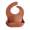Picture of mushie Silicone Baby Bib | Adjustable Fit Waterproof Bibs (Clay)