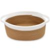 Picture of ABenkle Small Basket, 12"x 8" x 5" Cute Small Woven Basket, Rope Room Shelf Storage Basket, Cat Dog Toys Basket Chest Box, Decorative Empty Gift Basket with Handles - Brown