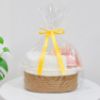 Picture of ABenkle Small Basket, 12"x 8" x 5" Cute Small Woven Basket, Rope Room Shelf Storage Basket, Cat Dog Toys Basket Chest Box, Decorative Empty Gift Basket with Handles - Brown